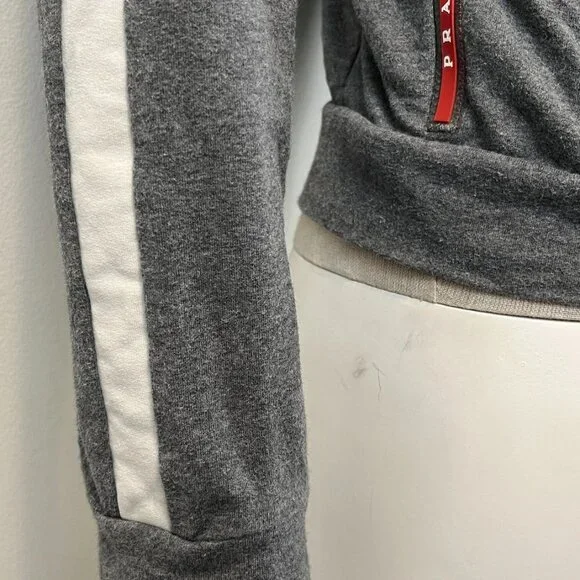 PRADA GRAY HOOD TRACK JACKET S - Picture 6 of 16